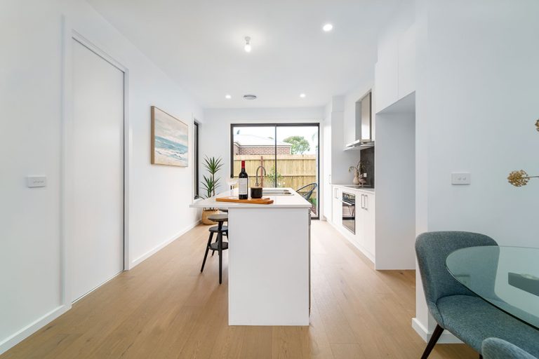 Centenary, Seaford: a kitchen and dining area in a house