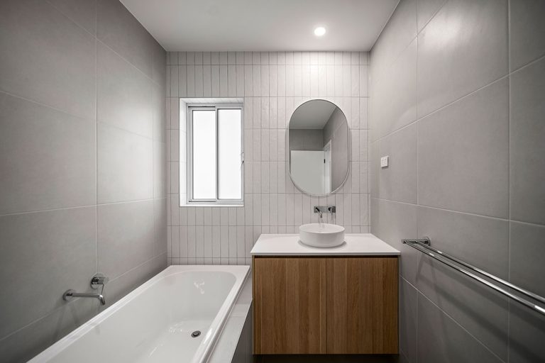 Seaford Road, Seaford: a bathroom with a sink and a bathtub